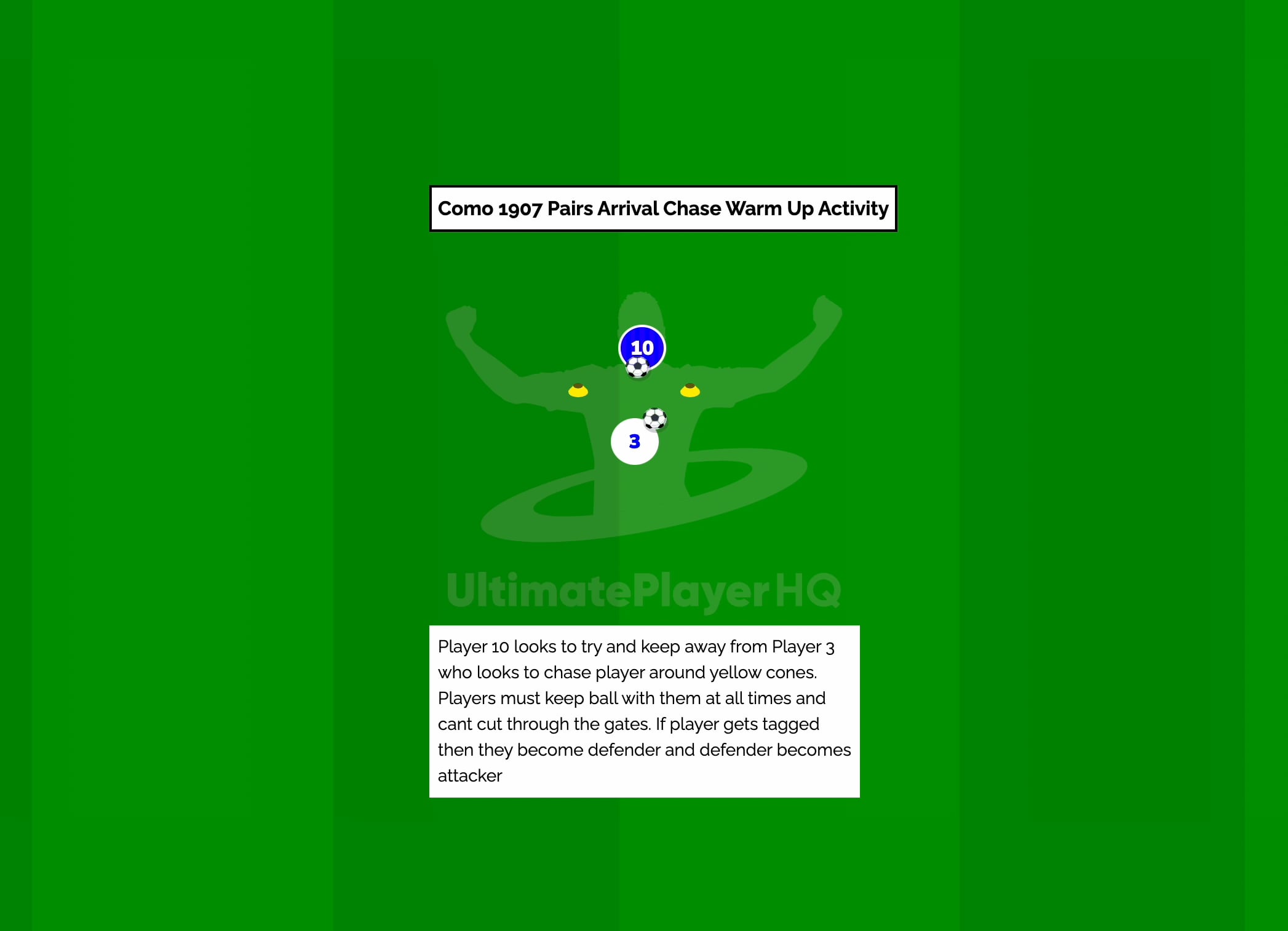 Como 1907 Pairs arrival chase warm up activity